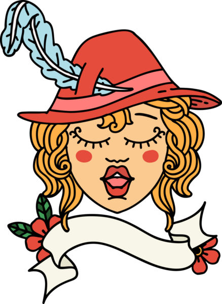 Retro Dövme Tarzı İnsan Ozan Karakteri Yüzü Bir İnsan Tarafından Çizildi