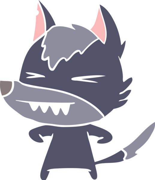 kızgın kurt düz renkli çizgi film bir insan tarafından çizildi.