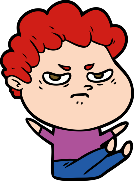 Bir insan tarafından çizilmiş kızgın bir adam.