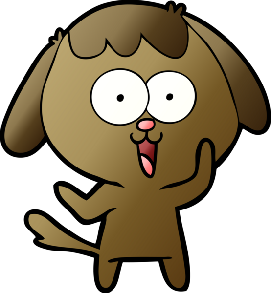 Bir insan tarafından çizilmiş şirin bir çizgi film köpeği.