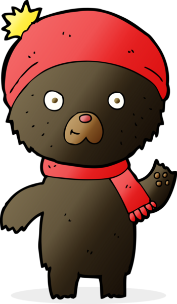 Bir insan tarafından çizilmiş siyah ayı sallayan çizgi film.