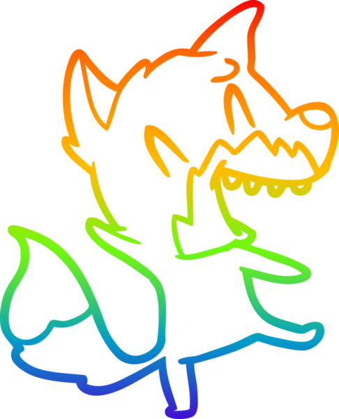 Bir insan tarafından çizilmiş gülen tilki çizgi filmi.