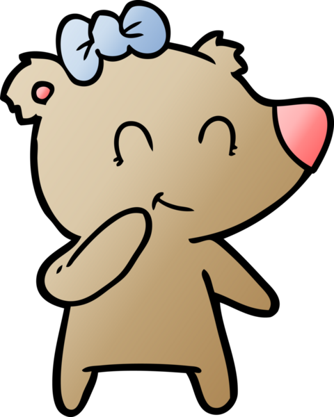 Bir insan tarafından çizilmiş dişi ayı çizgi filmi.