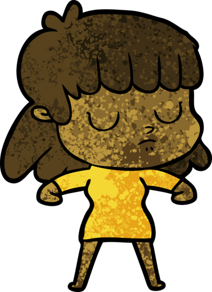 Bir insan tarafından çizilmiş ilgisiz bir kadın çizgi filmi.