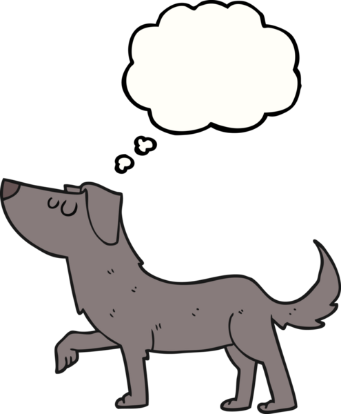 Bir insan tarafından çizilmiş serbest çizim baloncuk köpek.