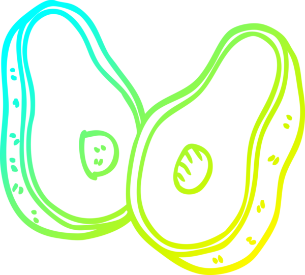 Bir insan tarafından çizilmiş bir karton avokado çizimi.