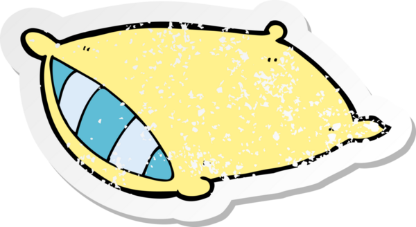 Bir insan tarafından çizilmiş karikatür yastığının gerilemiş yapıştırması.