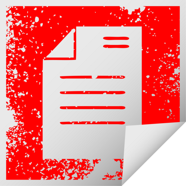 Bir insan tarafından çizilmiş bir kağıt parçasının kare soyma etiketi.