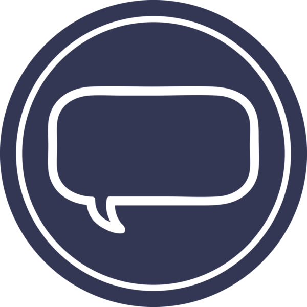 bir insan tarafından çizilmiş konuşma balonu dairesel simgesi