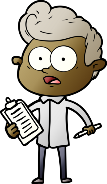 Bir insan tarafından çizilmiş şok olmuş bir karikatür satıcısı.