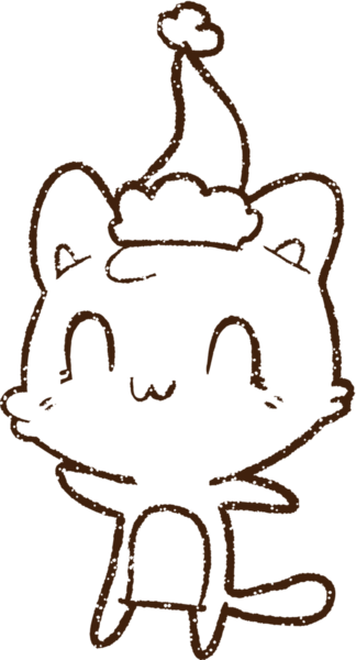 Noel Kedi Kömürü Bir insan tarafından çizilmiş