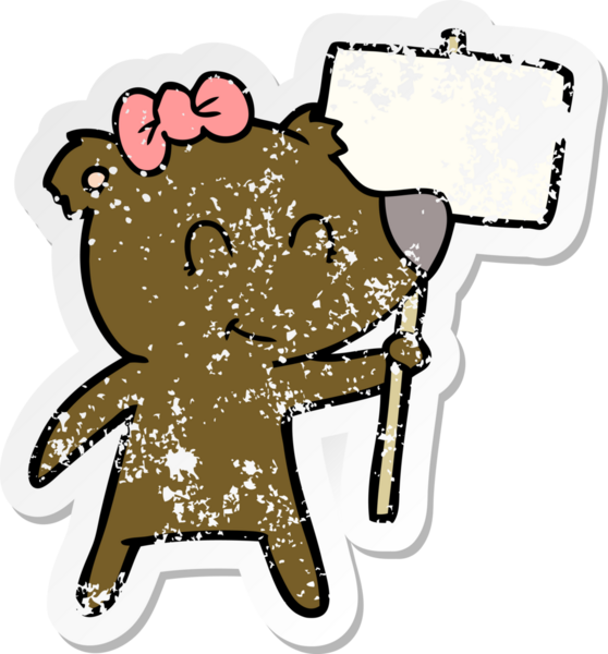 Bir insan tarafından çizilmiş dişi ayı karikatürü.