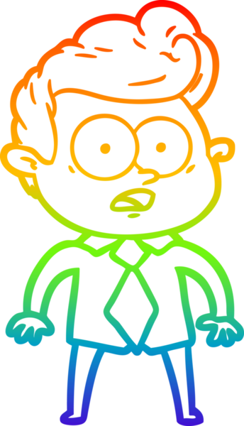 Bir insan tarafından çizilmiş gökkuşağı gradyan çizgi çizimi.