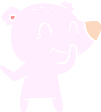 Dost canlısı ayı düz renkli çizgi film bir insan tarafından çizildi