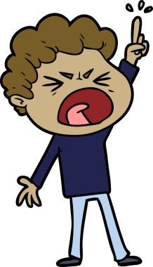 Bir insan tarafından çizilmiş öfkeli bir adam.