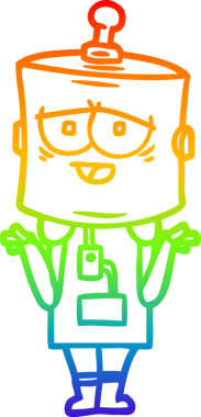 gökkuşağı gradyan çizgisi bir insan tarafından çizilmiş robot çizgi