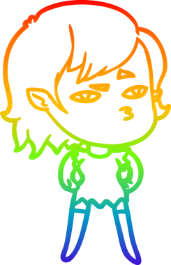 Gökkuşağı gradyan çizimi Bir insan tarafından çizilen vampir kız çizgi