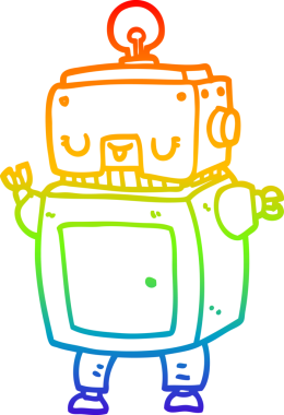 gökkuşağı gradyan çizgisi bir insan tarafından çizilmiş robot çizgi