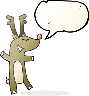 Bir insan tarafından çizilmiş serbest konuşma balonu karikatürü ren geyiği