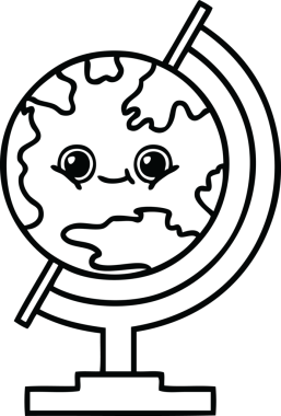 Bir insan tarafından çizilmiş dünyanın karikatürü.