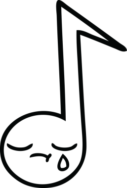 Bir insan tarafından çizilmiş bir notanın çizgi çizimi