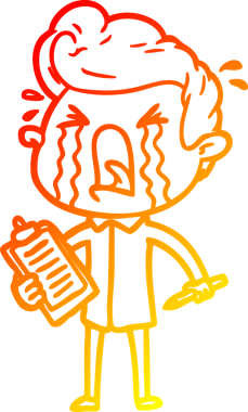 Bir insan tarafından çizilmiş, ağlayan bir çizgi film karakteri.