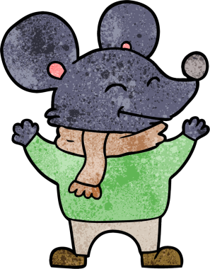 bir insan tarafından çizilmiş çizgi film faresi