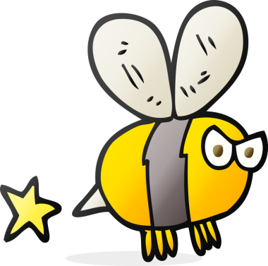 Bir insan tarafından çizilmiş serbest çizim kızgın arı.