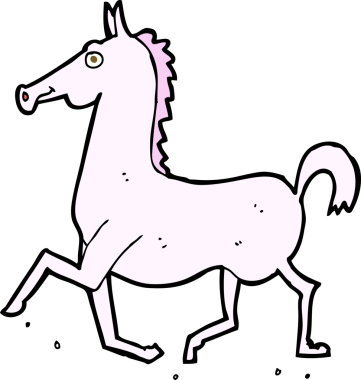 Bir insan tarafından çizilmiş çizgi film atı.