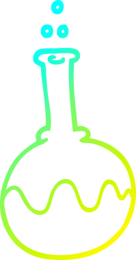 Bir insan tarafından çizilmiş bir karikatür bilim deneyinin soğuk gradyan çizimi