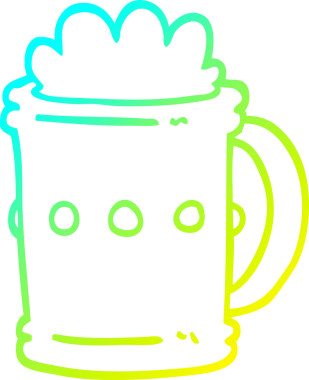 Bir insan tarafından çizilmiş bira karikatürü çizimi.