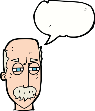 Bir insan tarafından çizilen konuşma baloncuğuyla yaşlı bir adamı sinirlendiren çizgi film.