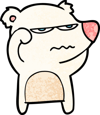 Bir insan tarafından çizilmiş kızgın ayı kutup karikatürü.