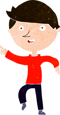 Bir insan tarafından çizilmiş mutlu çocuk çizgi filmi.