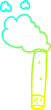 Bir insan tarafından çizilmiş sigara karikatürünün soğuk eğim çizgisi