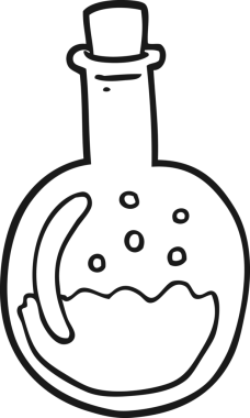 Bir insan tarafından çizilmiş karikatür iksiri