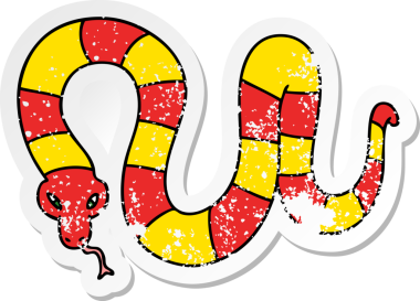 İnsan eliyle çizilmiş garip bir çizgi film yılanının sıkıntılı çıkartması.