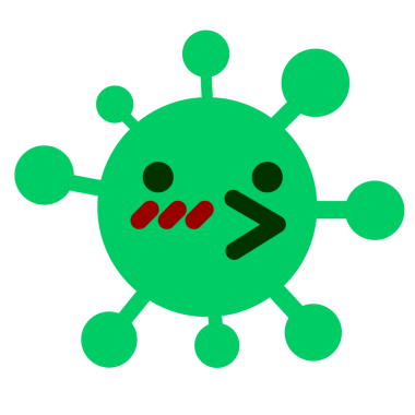 Bir insan tarafından çizilen kızaran kuş virüsü.