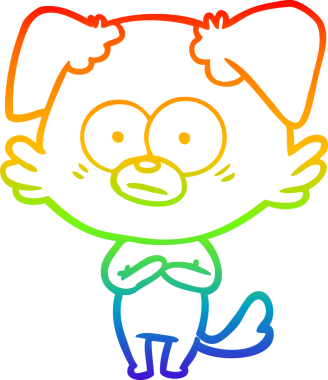 gökkuşağı gradyan çizimi bir insan tarafından çizilmiş sinirli bir köpek çizgi filmi