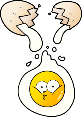 Bir insan tarafından çizilmiş kırık yumurta.