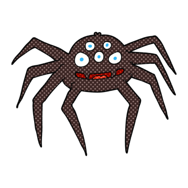 Bir insan tarafından çizilmiş serbest çizim karikatür örümceği