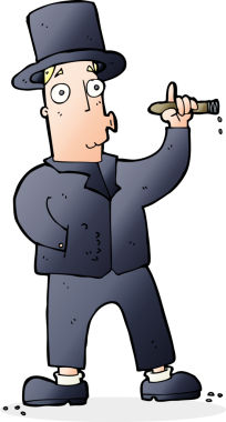 Bir insan tarafından çizilmiş sigara içen beyefendi.