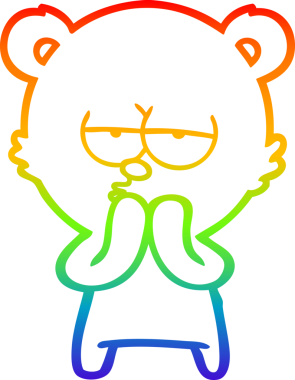 Bir insan tarafından çizilmiş sıkılmış bir ayı çizgi filminin çizimi.