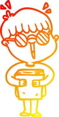 Bir çizgi film çocuğu ve bir insan tarafından çizilmiş bir kitap.