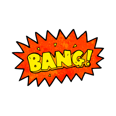 bir insan tarafından çizilen çizgi film patlaması