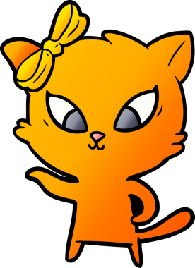 Bir insan tarafından çizilmiş çizgi film kedisi.