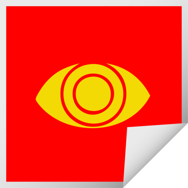 Bir insan tarafından çizilmiş kare soyulmuş göz karikatürü.