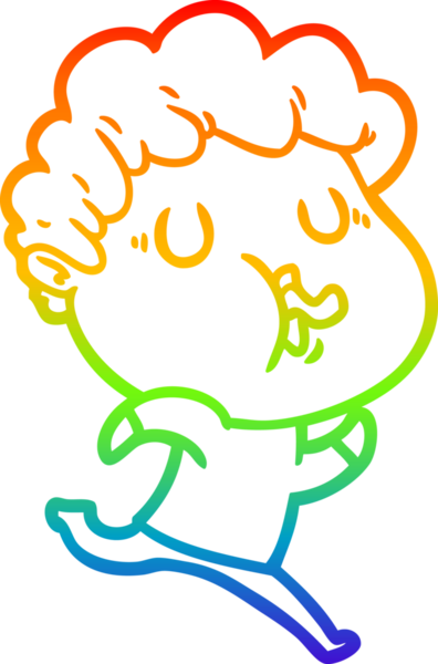 Gökkuşağı gradyan çizimi bir insan tarafından çizilmiş bir çizgi film karakteri.