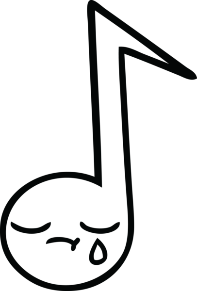 Bir insan tarafından çizilmiş bir notanın çizgi çizimi