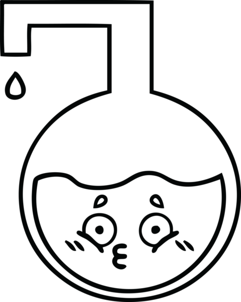 Bir insan tarafından çizilmiş bir bilim deneyinin çizgi çizimi